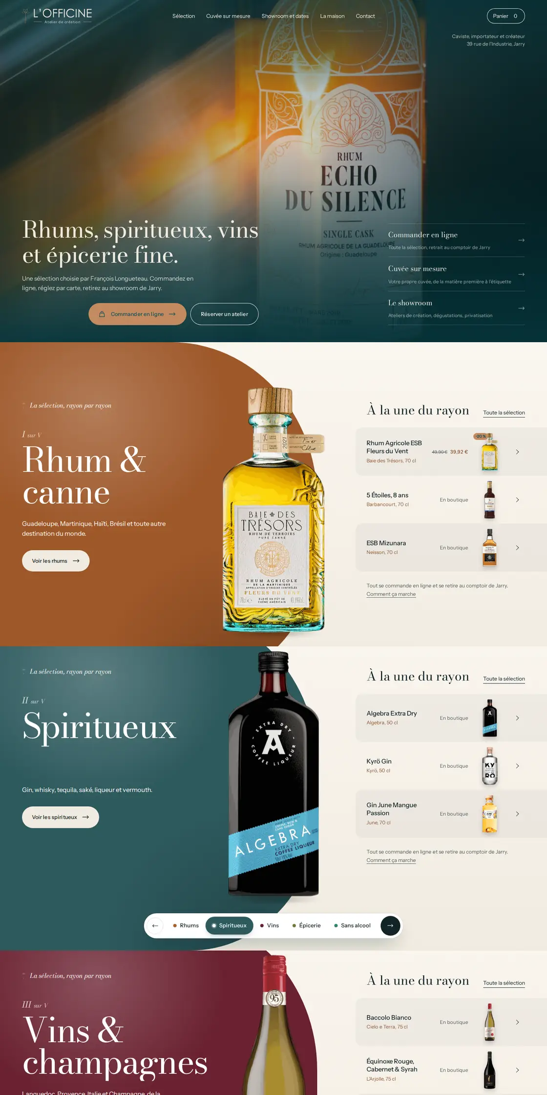 Le site L'Officine sur ordinateur